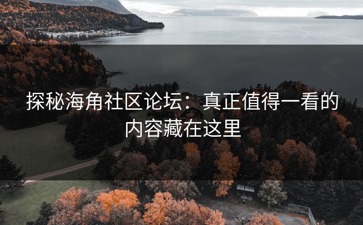 探秘海角社区论坛：真正值得一看的内容藏在这里  第1张