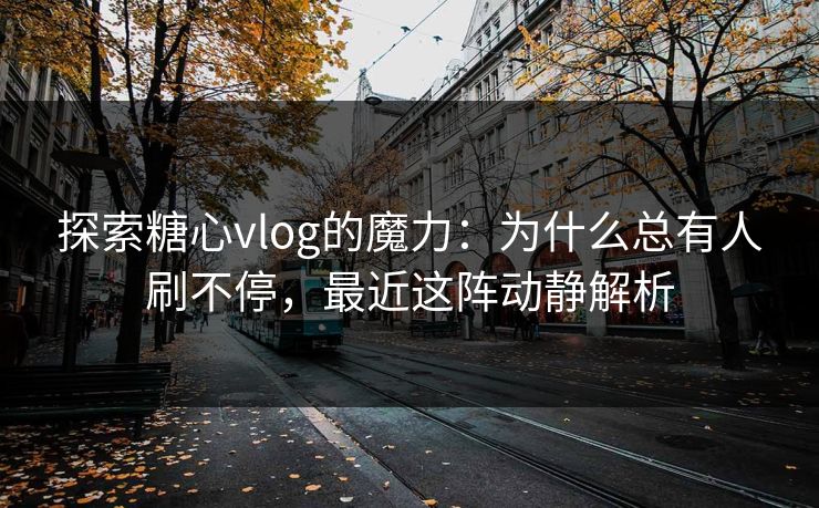 探索糖心vlog的魔力：为什么总有人刷不停，最近这阵动静解析  第1张